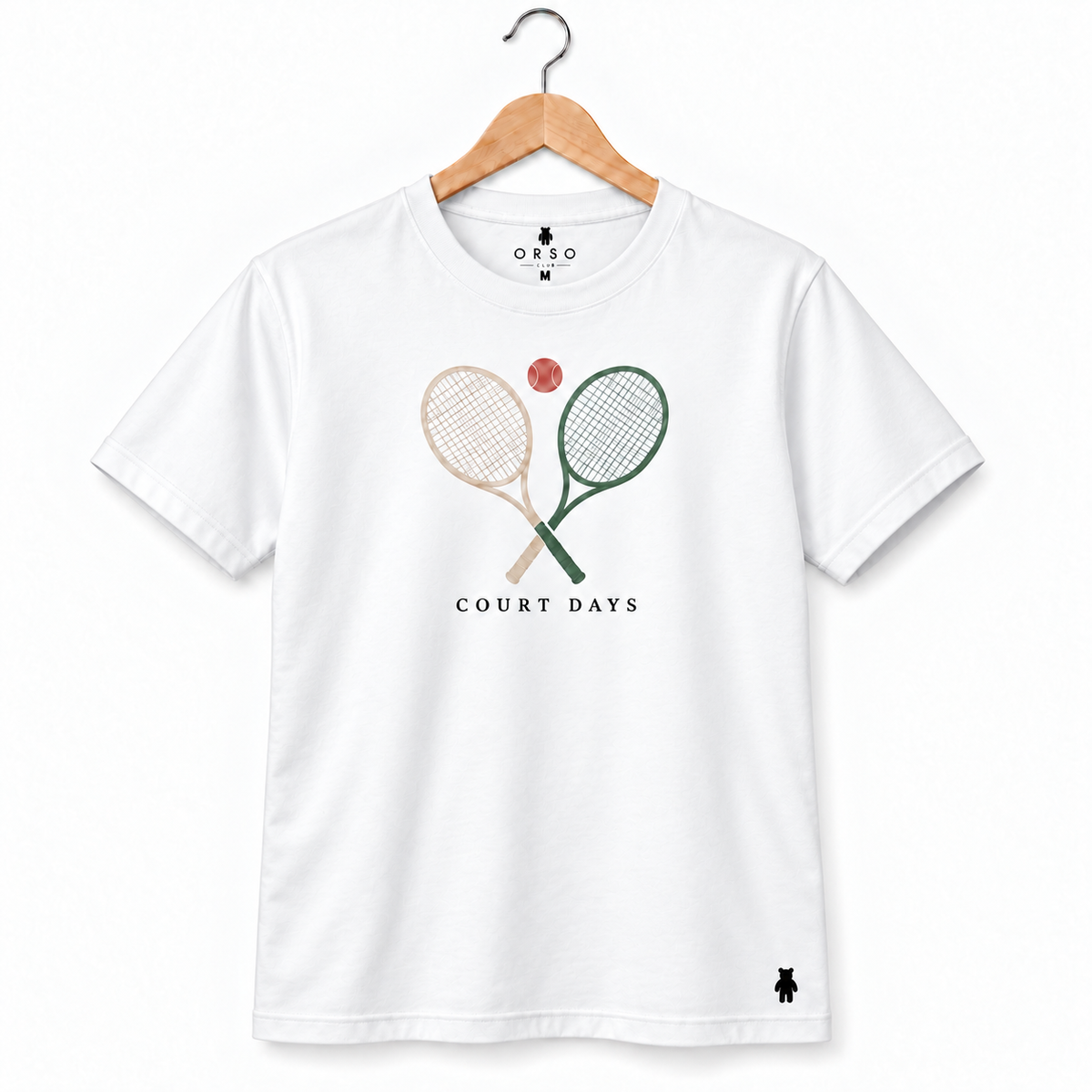 Court Days — masculina Branco — Frente