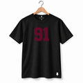Orso 91 — masculina, camiseta preta, número bordo; modelagem Club de Tennis