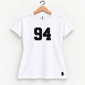 Orso 94 — feminina, camiseta branca, número contraste